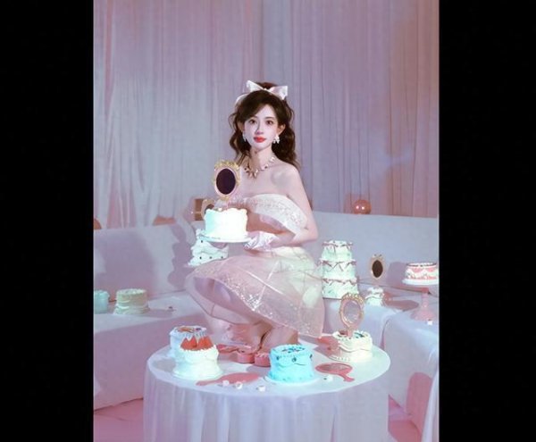 资深的配资知识网 孟子义穿粉色抹胸裙变芭比公主，少女范爆棚！