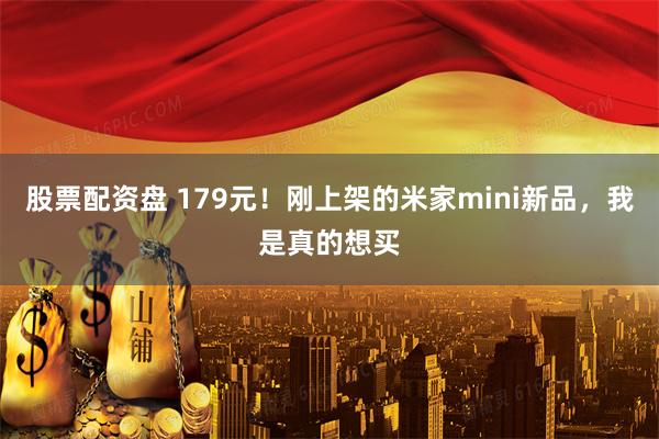 股票配资盘 179元！刚上架的米家mini新品，我是真的想买